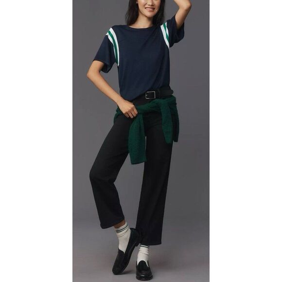 Mother The Rambler High-Rise Straight-Leg Zip Ankle Jeans Not Guilty Black Sz 25 - Picture 2 of 15